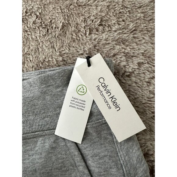 Calvin Klein Performance Ribbed Waistband Shorts Women's Gray Elastic Waist - Picture 5 of 13